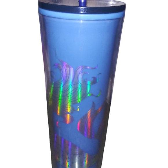 Starbucks Blue Mermaid Color Changing Rainbow 2021 Holiday Coffee Tumbler 24oz - Picture 2 of 7